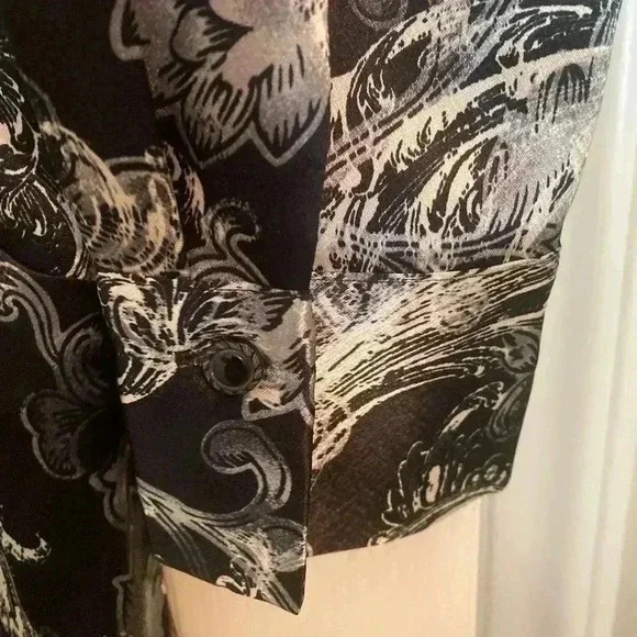 Karen Scott Black/White Long Sleeved Button Down Women’s Blouse Size XL - Picture 6 of 9
